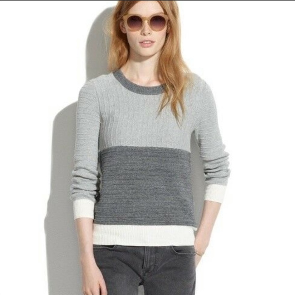 Madewell Ribbed Color Blocked Sweater - Picture 2 of 9